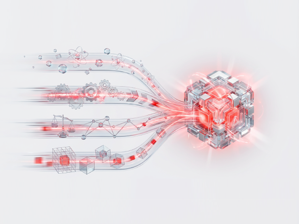 四大方法论协同原理图 - DfM, TRIZ, VE, Musk Law 在 AI 中枢协同工作